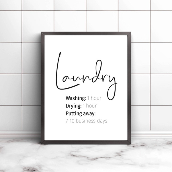 Laundry Print Laundry Room Decor , Funny Laundry Signs Typography Poster  Wall Art Picture Canvas Painting Minimalist Decoration No Frame | Wish