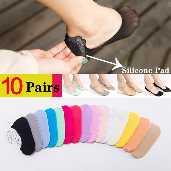10 Pairs Lady Women Invisible Boat Socks Footsies Shoe Liner Trainer Ballerina