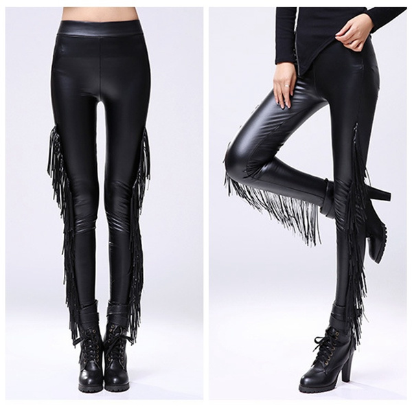 Women Faux Leather Leggings Pants 