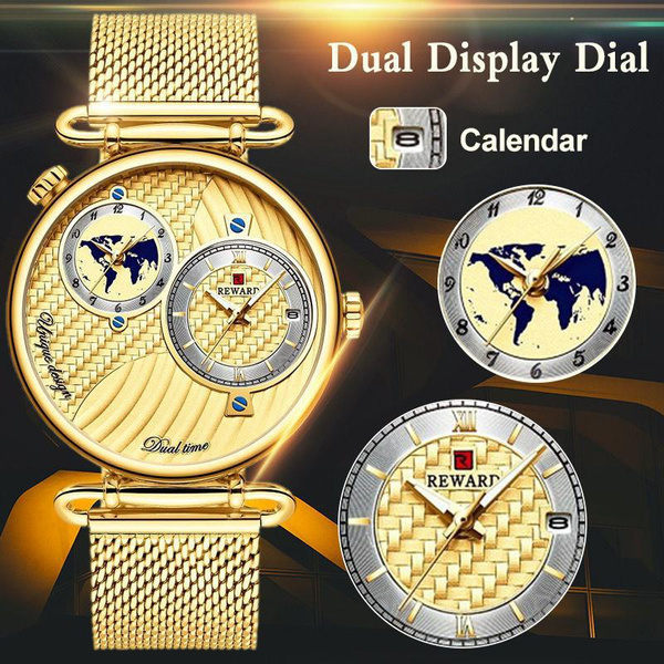 Orologi Casual Orologio Da Polso Al Quarzo a Quadrante Doppio Moda Uomo  Orologio in Acciaio Inossidabile Di Alta Qualità | Wish