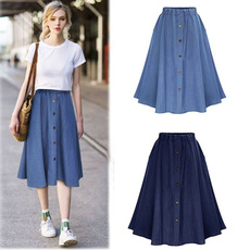 denim dress, College, high waist, Elastic