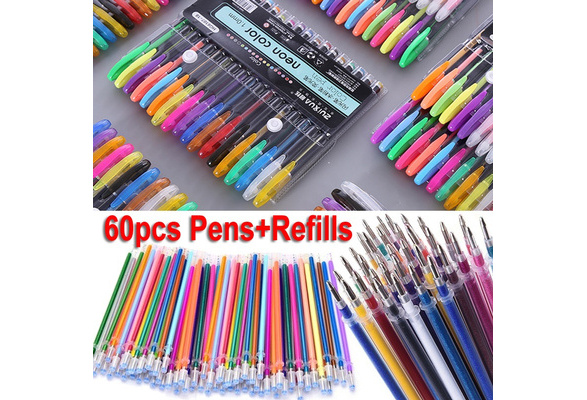 Colored Gel Pen, 130 Colored Gel Pens with 130 Refills - Set of