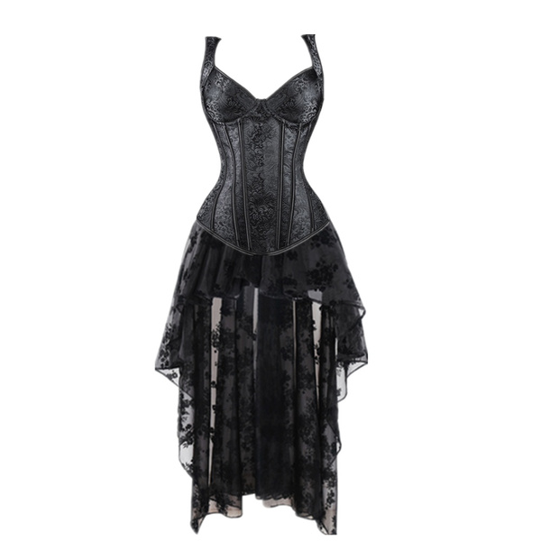 black and white corset dress
