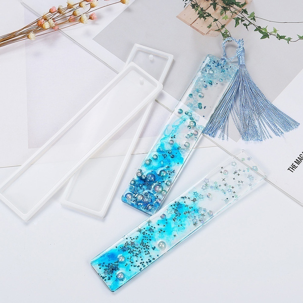 1PC Fashion Rectangle Silicone Bookmark Resin Mold DIY Bookmark Mould  Making Epoxy Resin Jewelry DIY Craft Silicone Transparent Mold