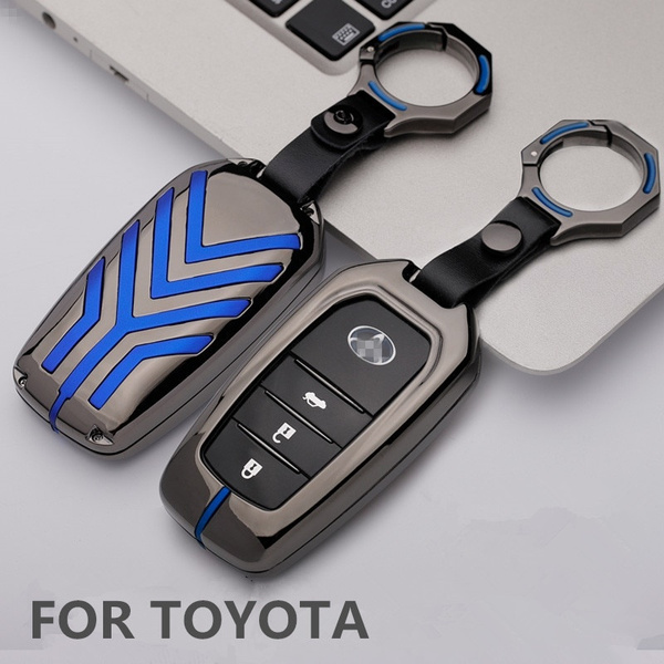 HIBEYO TPU Car Key Fob Cover for Toyota Hilux Fortuner Land Cruiser Camry  Coralla Crown RAV4 Smart 2 Button Key Case Keychians Accessories for
