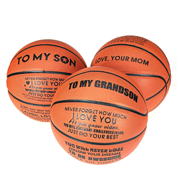 To My Grandson Love you Son Basketball Ball Engraved Gift Birthday Anniversary