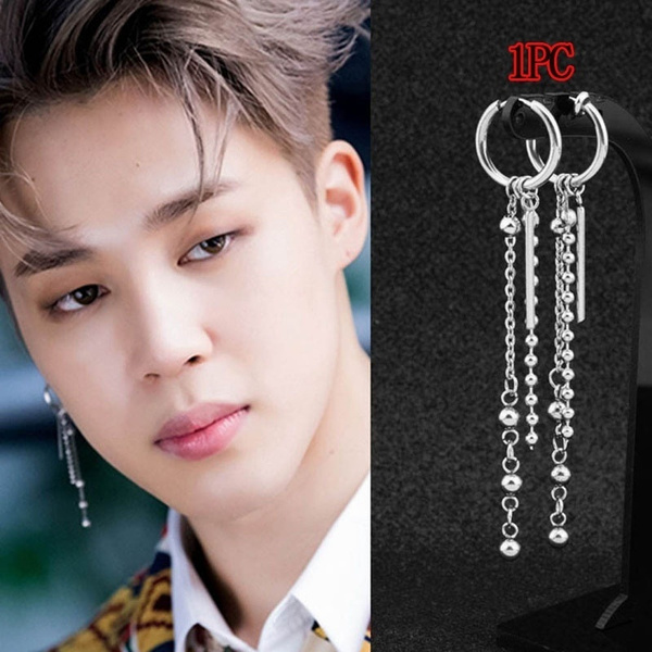 Kpop BTS Jimin Earrings Bangtan Boys Punk Tassel Long Chain Earring Jewelry  | Wish