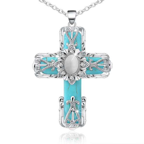 Mini Turquoise Cross Necklace – NOMADIC
