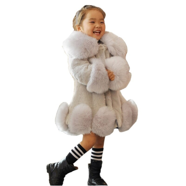 Girls Coat Thick Faux Fur Jacket, Toddler Girl Faux Fur Vest Coat