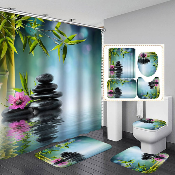 Bamboo Zen Spa Yoga Shower Curtain Bath, Spa Zen Shower Curtain