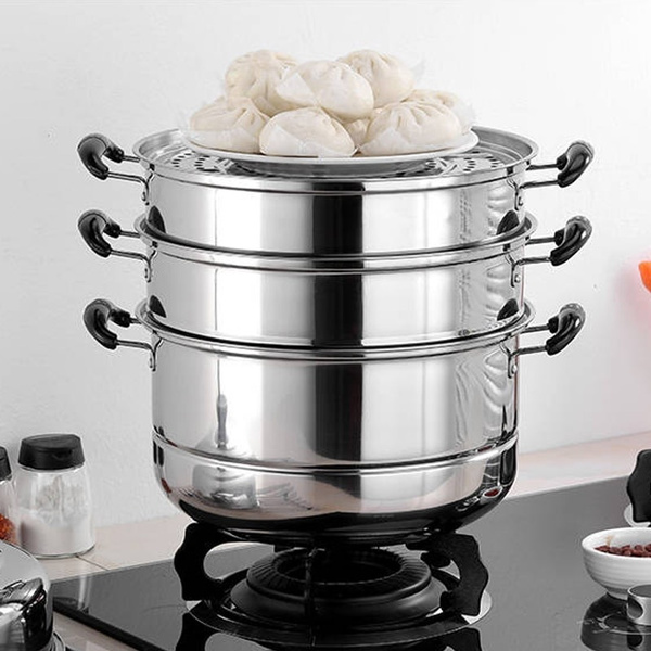 Stainless Steel Dumpling Steamer (3-tiered)