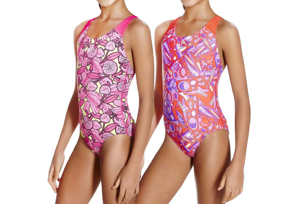Speedo Astro Fizz Allover Splashback Girls Swimsuit Swimming Costume 5 yrs 