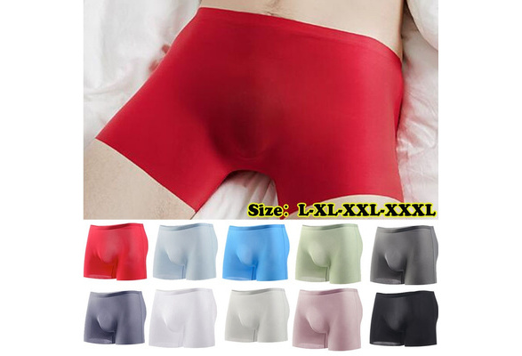 Men Underwear Boxer Shorts Ice Silk Seamless U Convex Design Very Soft  Kilot Male Underpants Cueca Boxer Homme