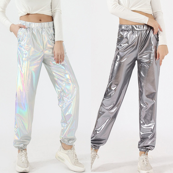 Women Metallic Shiny Harem Pants 