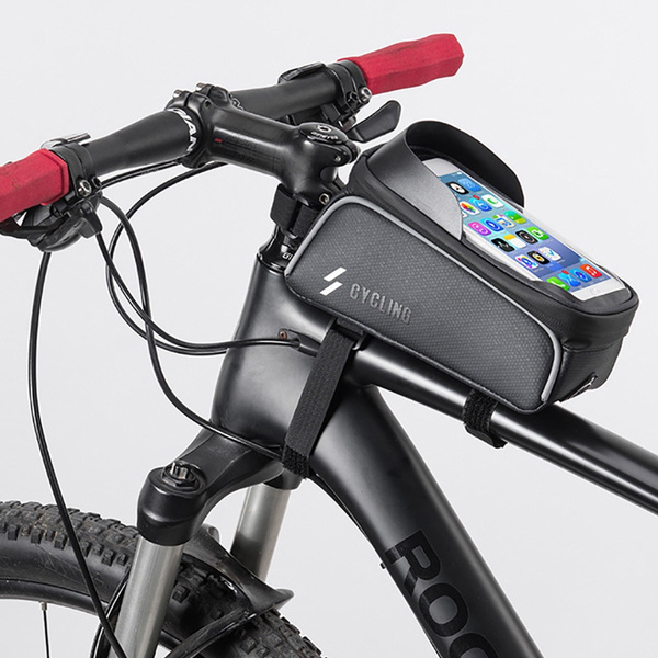 handlebar bag with phone holder