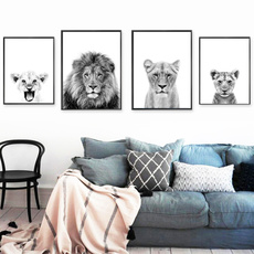 lionanimalpainting, art, wildlifeanimallionessprint, decoration