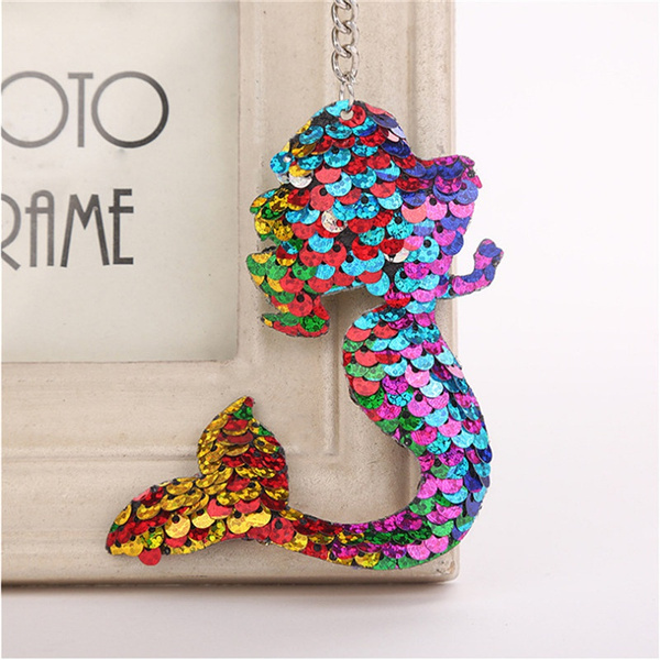 Details about   Mermaid Keychain Sequins Keyring Glitter Jewelry Decorative Beautiful QK