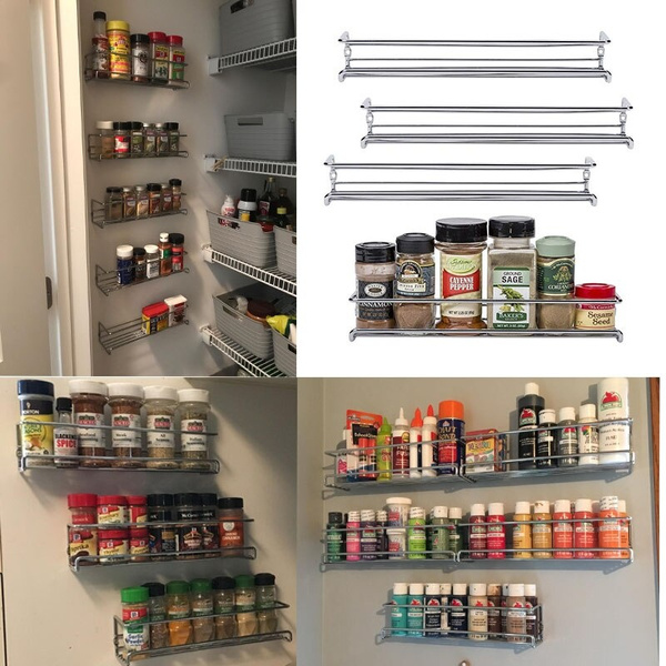 Wall Mount Spice Rack Organizer for Cabinet Spice Shelf Seasoning Organizer Pantry Door Organizer Spice Storage