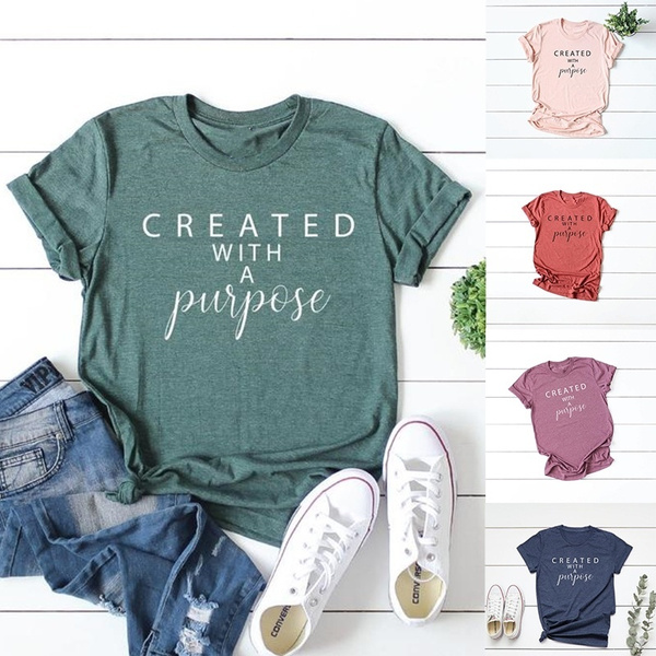 Camiseta Cristiana creada con un proposito Camiseta Cristiana creada con un proposito