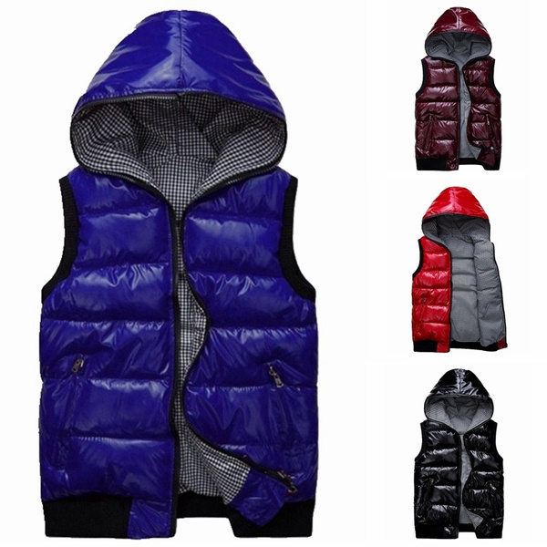 mens shiny puffer vest