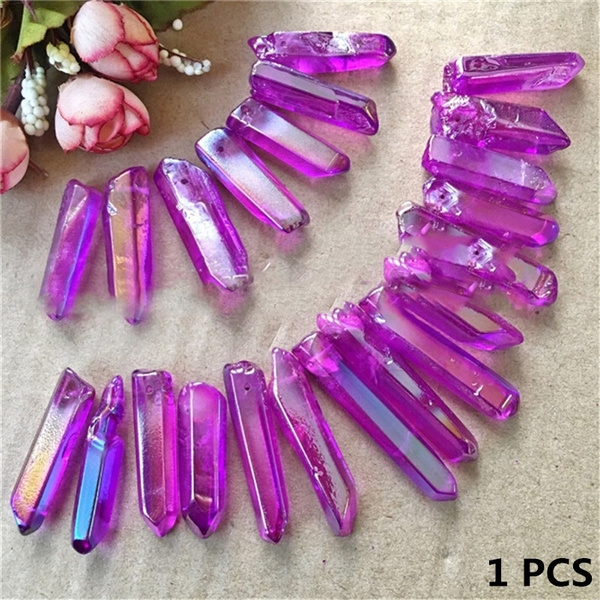 1PC Purple Rare Natural Quartz Crystal Stone Point Healing Treatment Stone De wl 