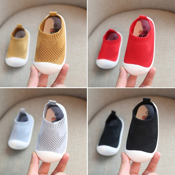 Fashion Baby Boys Girls Breathable Anti-Slip Casual Knit Shoes First ...