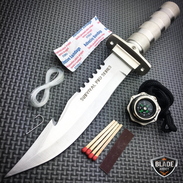 11" Tactical Fishing Hunting Survival Knife w/ Sheath Bowie Survival