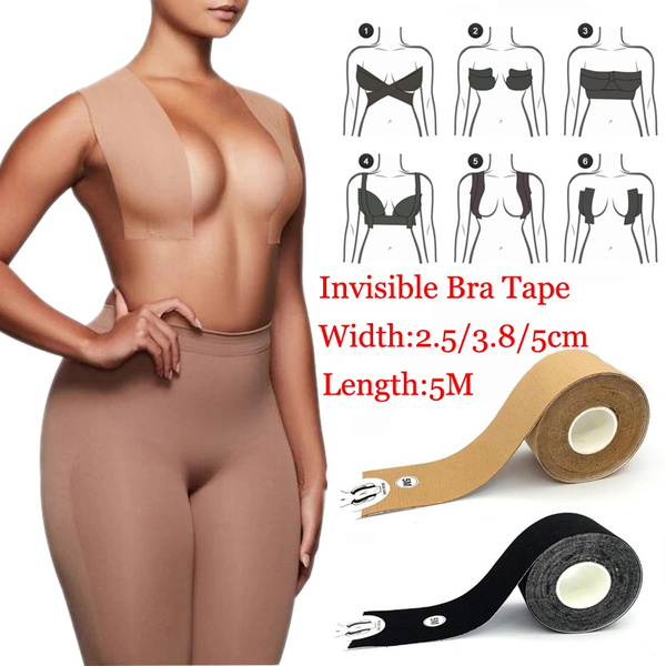 5M Body Invisible Bra Women Nipple Cover DIY Breast Lift Tape Push Up  Sticky Bra Lift Up Boob Tape Beige Black Bralette