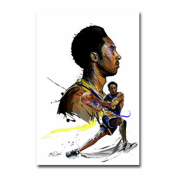 Kobe Bryant Illustration  Basketball canvas painting, Basketball