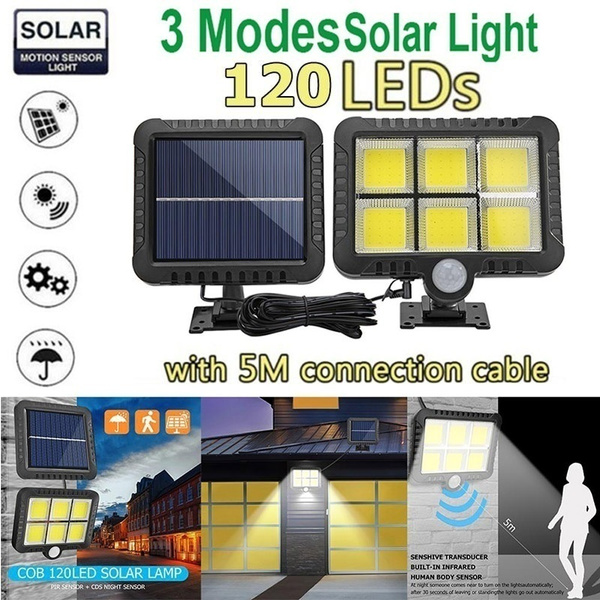 120 LED Solar Power PIR Motion Sensor Outdoor Garden Light Security Flood Lamps 