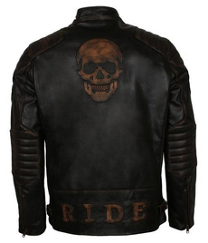 menvintageskullembosseddistressedleatherjacket, menvintageskull, Fashion, skulldistressedblackmotorcycleleatherjacket