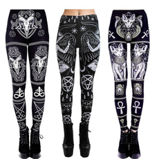 Goth, Plus Size, skinny pants, print leggings