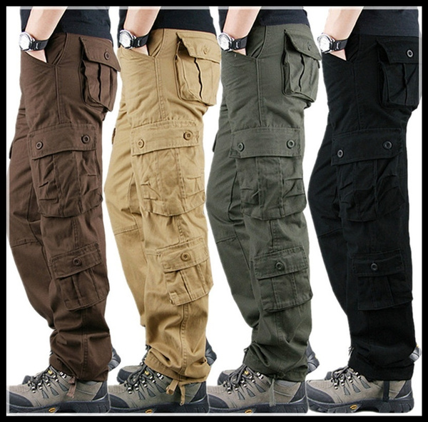 2020 Men's Tactical Pants Cotton Classic Cargo Pant Multi Pocket Casual Work Pants Size 2844 Wish
