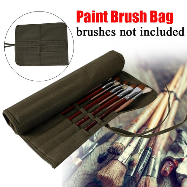 1Pc New Brush Bag Artist Watercolor Draw Pen Oil Paint Canvas Cases HolYRDE 