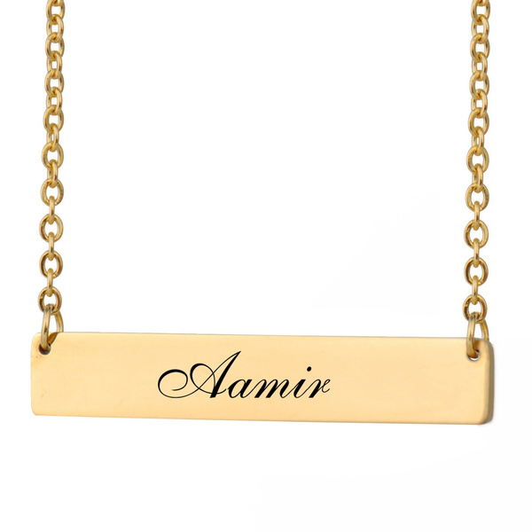 initial sideways necklace gold