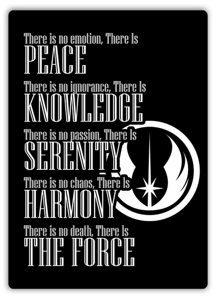 Jedi Oath - Metal Wall Sign Plaque Art - Star Space Wars Force Darth ...