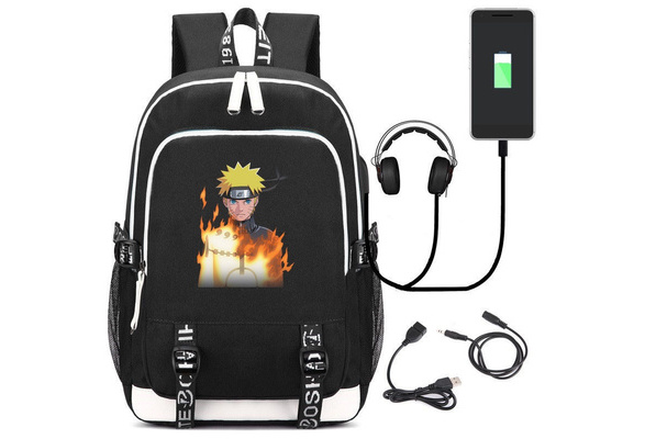 Naruto Backpack Travel Backpack Naruto School Bag with USB Charging Port