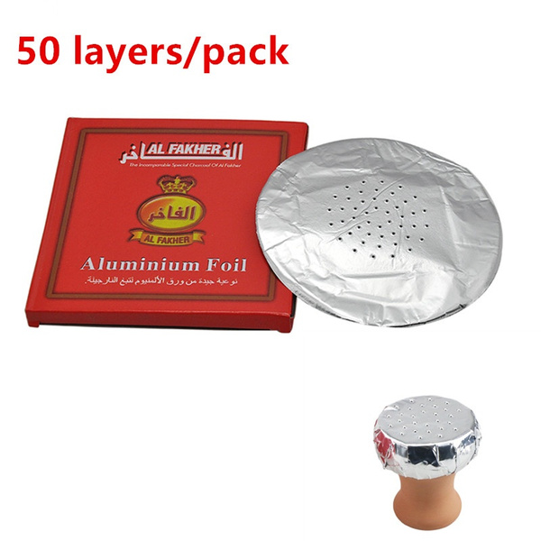 50 layers/pack Shisha Aluminium Foil With Hole Perforated Foil For Hookah  Tobacco Bowl Accessories Sheesha Narguile Chicha Shisha