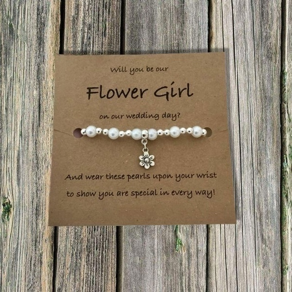 Silver Flower Bracelets for women, FLOWER Girl Proposal Bracelet