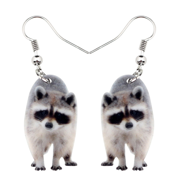 racoon earrings