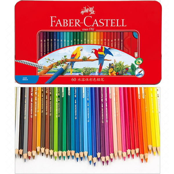 Faber Castell 60Colors Watercolour Colored Pencils Drawing Natural Wood  Pencils Water-Soluble Color Pencil for Art Painting Sketch Art Supplies