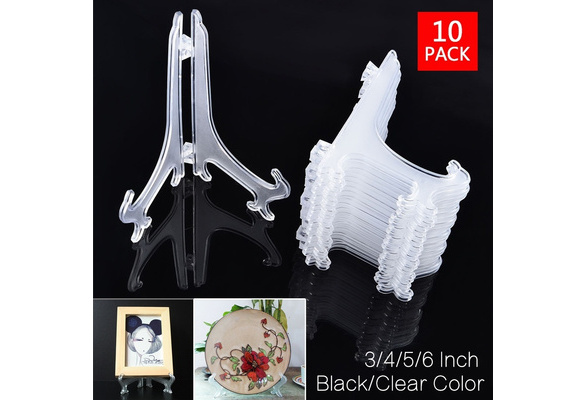 Visualización 12stk soporte display stand Easel plate holder foto tipo Plastic plegable