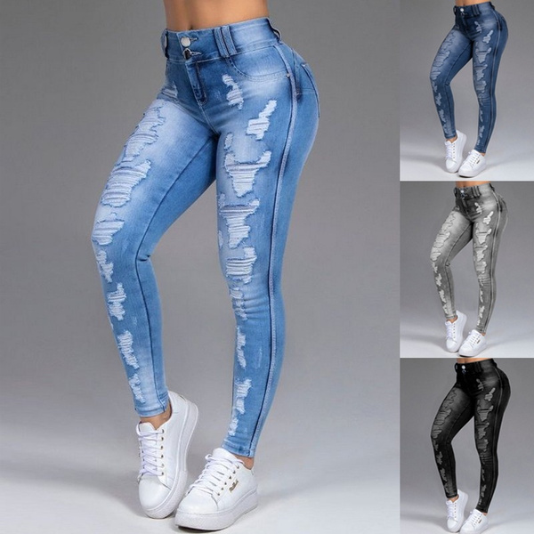 Tight ripped hot sale jeans