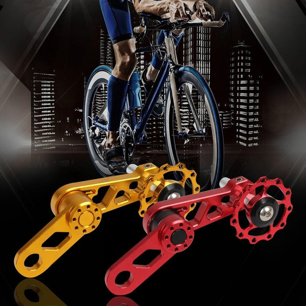 Folding Bicycle Guide Wheel lp Oval Aluminum Alloy Cycling Single Speed  Rear Derailleur Chain Tensioner with Sprocket MTB Bike Chain Tensioner 
