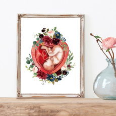 clinicwalldecor, Decor, anatomyart, Floral print