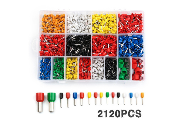2120 Pcs Insulated Cord Pin End Terminal Bootlace Ferrules Kit Set Wire Copper 