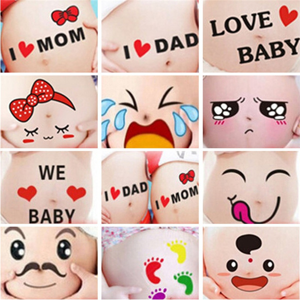 Lovely Pregnant Women Belly Painting Sticker Cute Maternity Photo Props TattooSP 