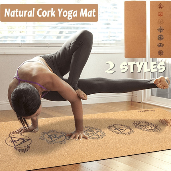 183X68cm Natural cork yoga & pilate non-slip 5MM fitness mat 