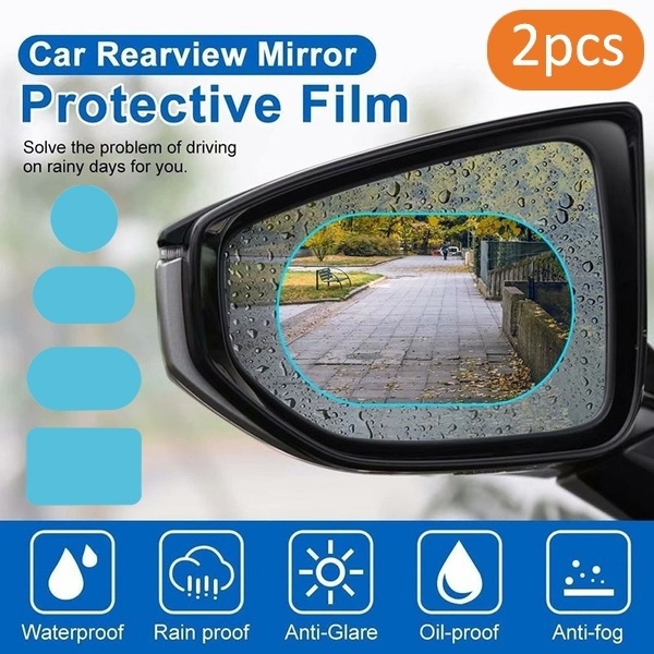 2PCS Waterproof Film For Car Rear View Mirror Clear Anti Fog Rain Film Nano Coat 