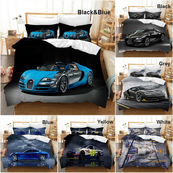 Racing Car Printed Duvet Cover, King Size Car Bed